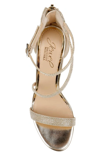 Jewel Badgley Mischka Diana Strappy Sandal In Gold Fabric