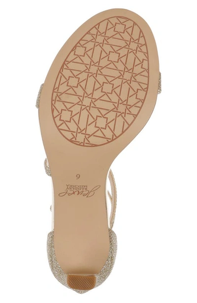 Jewel Badgley Mischka Diana Strappy Sandal In Gold Fabric