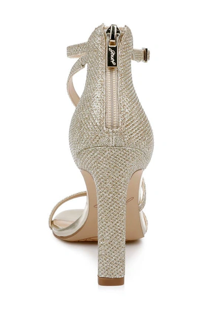 Jewel Badgley Mischka Diana Strappy Sandal In Gold Fabric