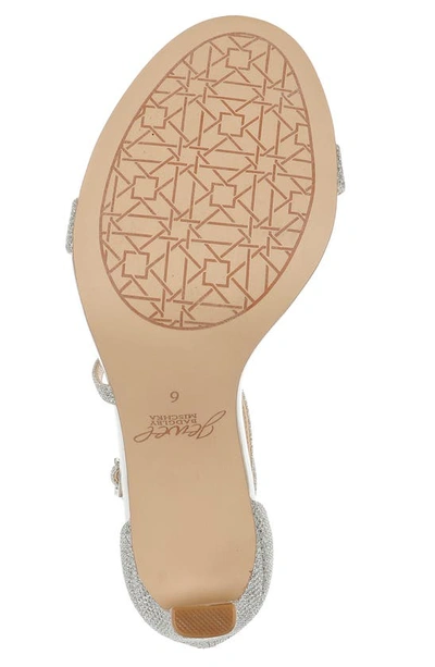 Jewel Badgley Mischka Diana Strappy Sandal In Silver Fabric