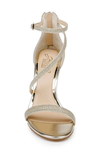 Jewel Badgley Mischka Diana Strappy Sandal In Gold Fabric