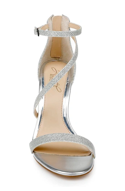 Jewel Badgley Mischka Diana Strappy Sandal In Silver Fabric