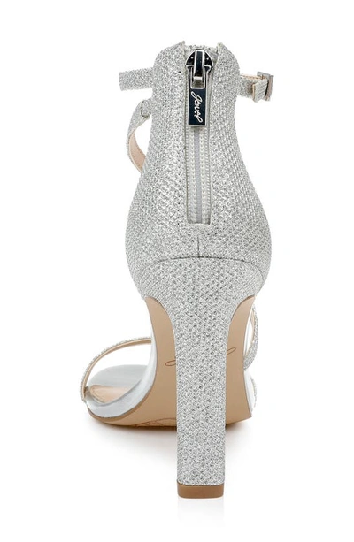 Jewel Badgley Mischka Diana Strappy Sandal In Silver Fabric
