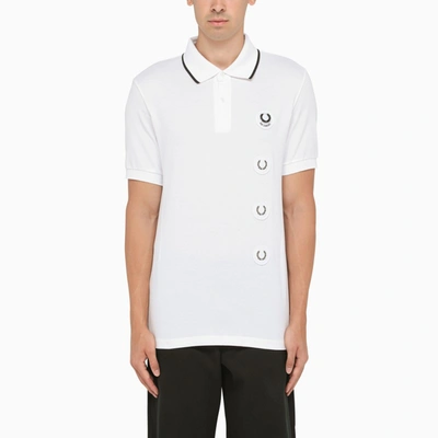 Shop Fred Perry White Short Sleeve Polo Shirt In Cotton