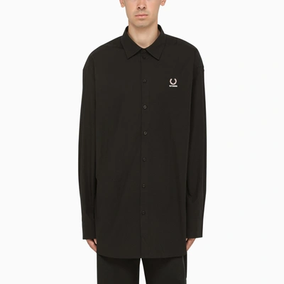 Shop Fred Perry Classic Black Shirt In Cotton