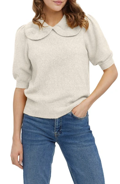 Vero Moda Doffy Collared Sweater In Birch Melange | ModeSens