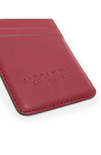 Shop Allsaints Callie Leather Card Case In Red