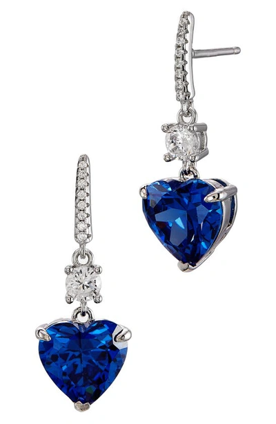 Shop Savvy Cie Jewels Cubic Zirconia Drop Earrings In Blue