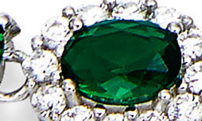 Savvy Cie Jewels Cubic Zirconia Halo Necklace In Green