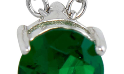 Savvy Cie Jewels Cubic Zirconia Pendant Necklace In Green