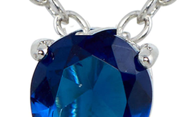 Savvy Cie Jewels Cubic Zirconia Pendant Necklace In Blue