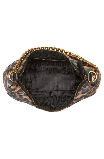 Kurt Geiger Quilted Print Satin Crossbody Bag In Medium Brown