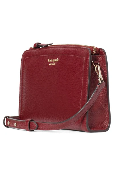 Shop Kate Spade Knott Small Leather Crossbody Bag In Autumnal Red