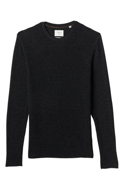 Billy Reid Mini Waffle Crew Top In Midnight In Charcoal