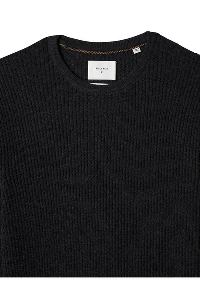 Billy Reid Mini Waffle Crew Top In Midnight In Charcoal