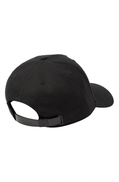 Shop Allsaints Oppose Logo Baseball Cap In Black/ White Logo/ Matte Black