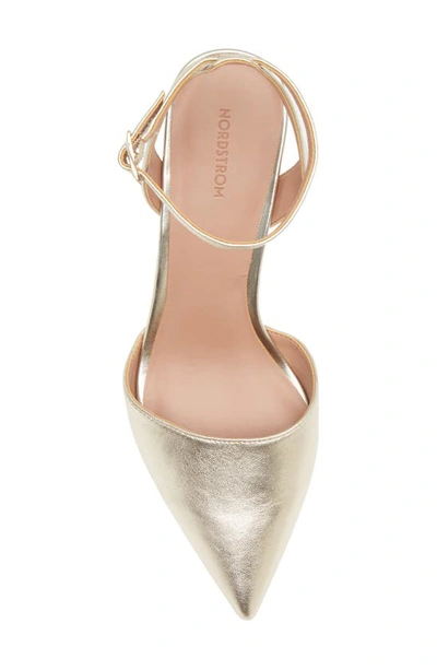 Shop Nordstrom Pearla Ankle Strap Pump In Gold Metallic