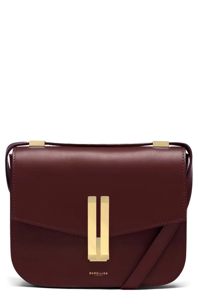 Shop Demellier Vancouver Leather Crossbody Bag In Burgundy Smooth