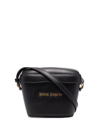 Shop Palm Angels Padlock Logo-print Crossbody Bag In Black