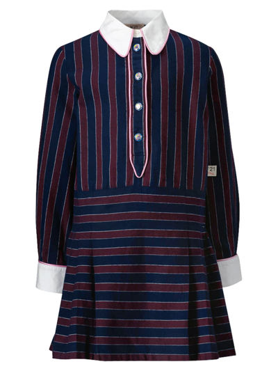 Shop N°21 Kids Dress For Girls In Blue