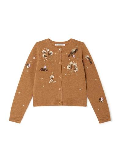 Shop Bonpoint Kids Camel Cardigan For Girls