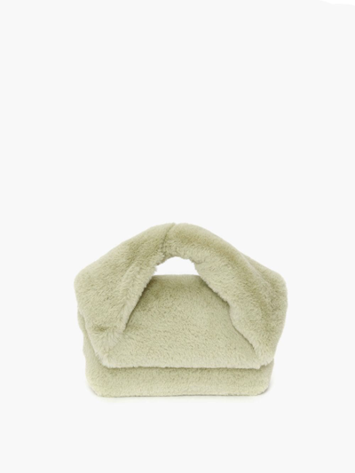 Jw Anderson Medium Twister Shearling Crossbody Bag In Neutrals