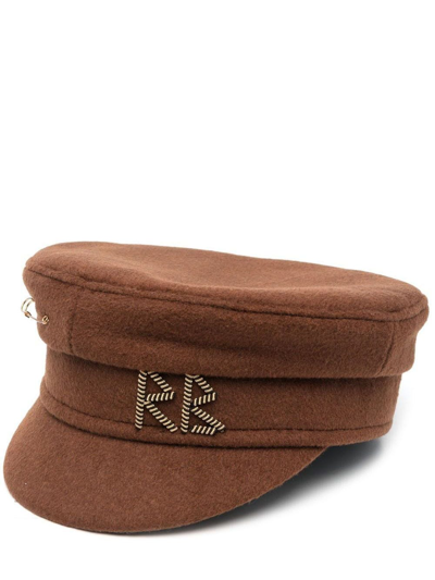 Shop Ruslan Baginskiy Brown Logo-letter Baker Boy Cap