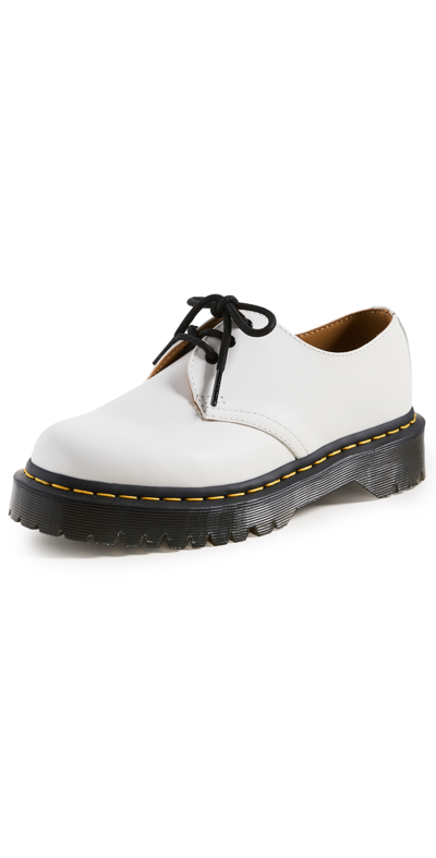 Shop Dr. Martens' 1461 Quad 3 Eye Loafers White