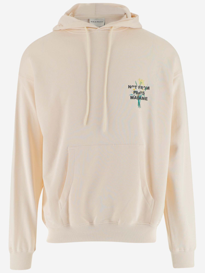 Shop Drôle De Monsieur Drole De Monsieur Fleur Slogan Sweatshirt In Bianco