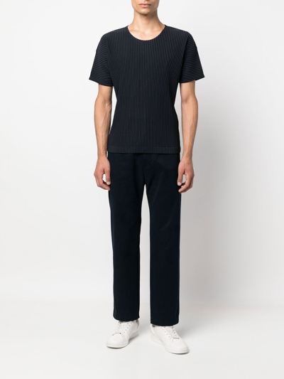 Shop Issey Miyake T-shirts And Polos Blue