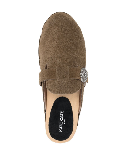 Shop Kate Cate Flat Shoes In Kaki