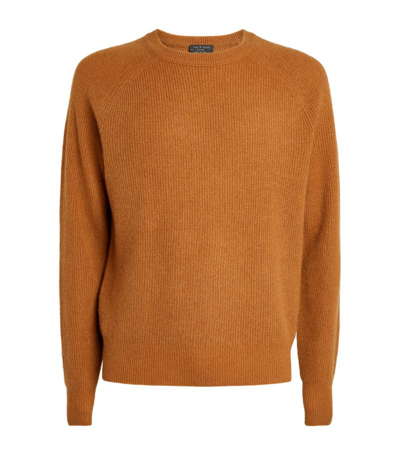 Shop Rag & Bone Cashmere Ribbed Knit Sweater In Brown