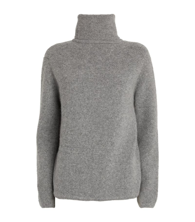 Shop Johnstons Of Elgin Cashmere Rollneck Sweater In Grey