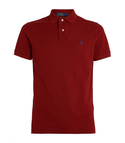 Shop Polo Ralph Lauren Cotton Mesh Polo Shirt In Burgundy