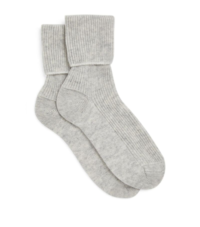 Shop Johnstons Of Elgin Cashmere Bed Socks In Grey