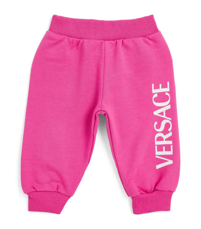 Shop Young Versace Versace Kids Logo Sweatpants (6-36 Months) In Pink