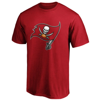 Shop Fanatics Mens Tampa Bay Buccaneers  Buccaneers Primary Logo T-shirt In Red