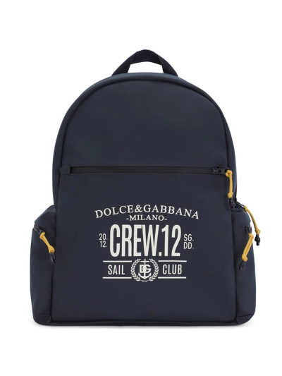 Shop Dolce & Gabbana Crew Sail Club Backpack In Blue