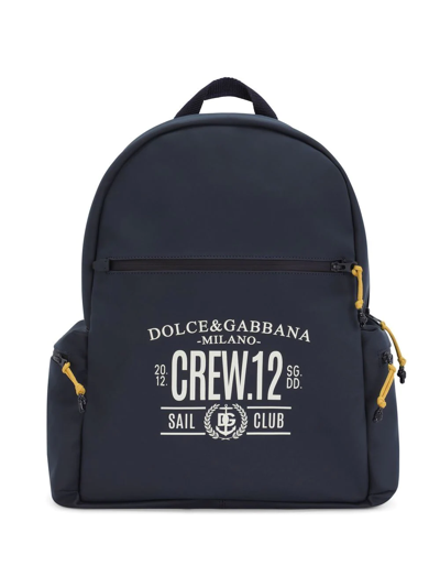 Dolce & Gabbana Crew Sail Club Backpack In Blue