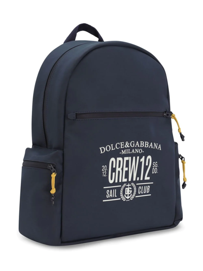 Shop Dolce & Gabbana Crew Sail Club Backpack In Blue