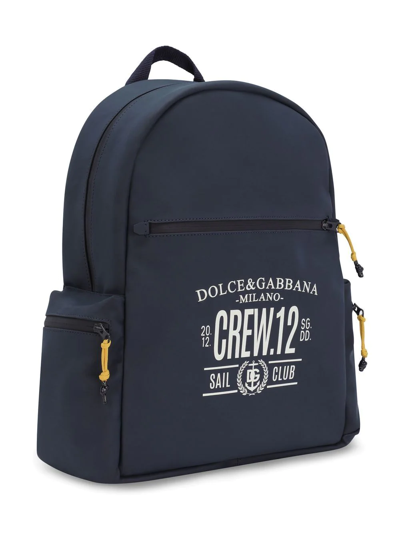 Dolce & Gabbana Crew Sail Club Backpack In Blue