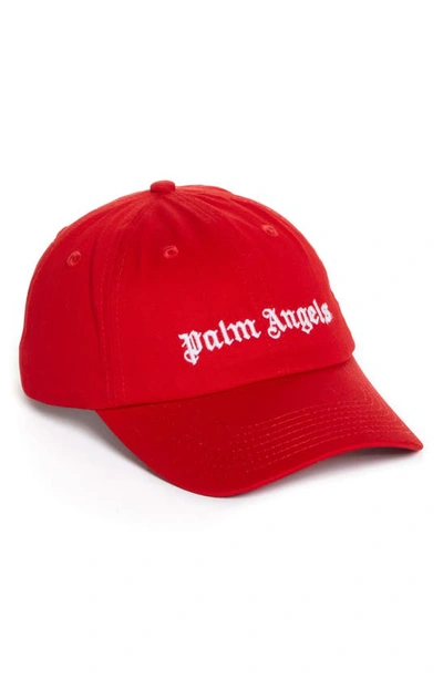 Shop Palm Angels Classic Logo Baseball Cap In Red White