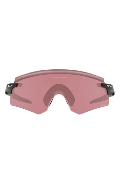 Shop Oakley Encoder 136mm Prizm™ Rimless Wrap Shield Sunglasses In Matte Black