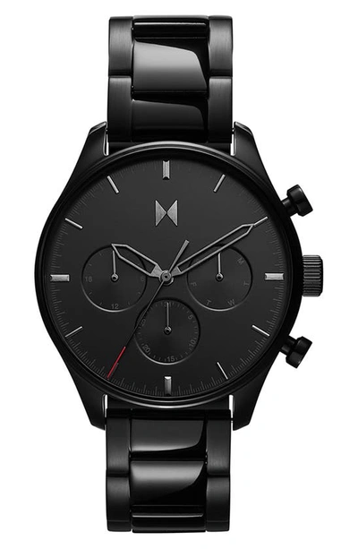 Mvmt Men's Chronograph Airhawk Black-tone Stainless Steel Bracelet Watch 42mm In Black
