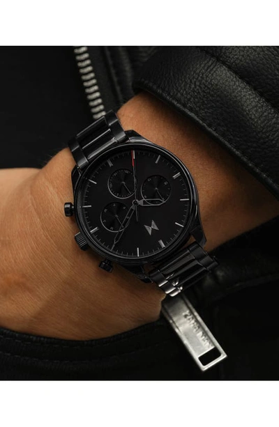 Mvmt Men's Chronograph Airhawk Black-tone Stainless Steel Bracelet Watch 42mm In Black
