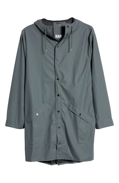 Shop Rains Waterproof Longline Jacket In Slate