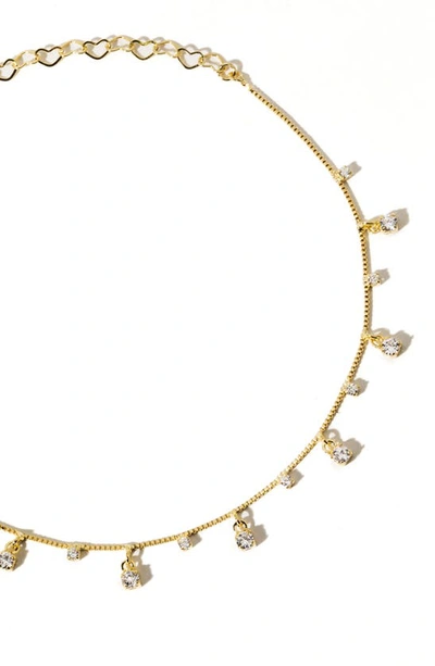Child Of Wild Miami Rhinestone Anklet In Gold