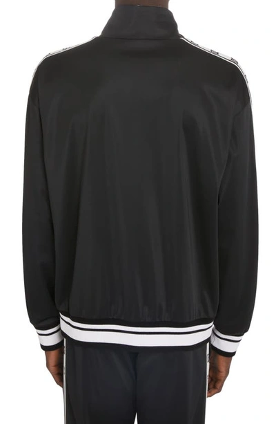 Shop Dolce & Gabbana Logo Tape Satin Bomber Jacket In Black