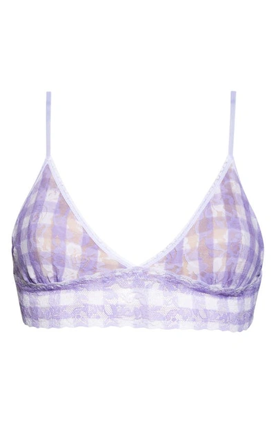 Shop Hanky Panky Padded Lace Bralette In Varsity Gingham