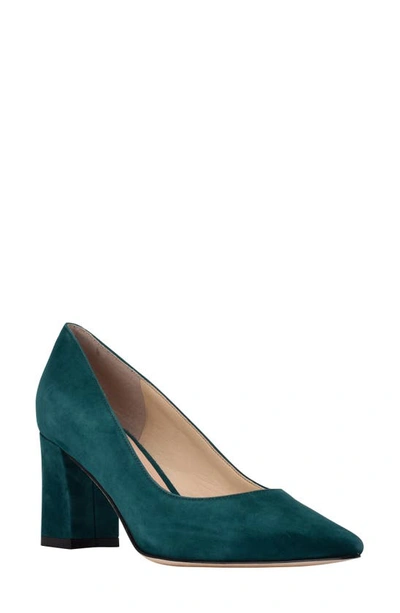 Shop Marc Fisher Ltd Zala Block Heel Pump In Teal Suede